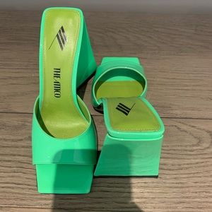 The Attico Devon neon green mules